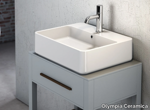 TRATTO - Countertop ceramic washbasin _ Olympia Ceramica