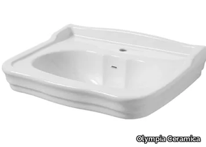 IMPERO - Single pedestal ceramic washbasin _ Olympia Ceramica