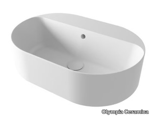 OPEN - Countertop ceramic washbasin with overflow _ Olympia Ceramica