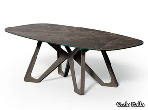 PAPILLON - Rectangular glass table _ Ozzio Italia