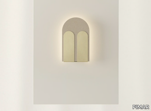 BIFORA - Natural stone and brass wall lamp _ PIMAR