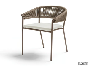 WEAVE - Rope garden chair with armrests _ POINT