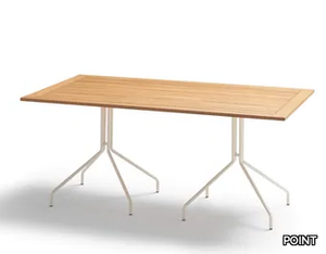 WEAVE - Rectangular teak garden table _ POINT