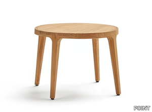 PARALEL - Round teak garden side table _ POINT