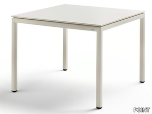 SUMMER - Square aluminium garden table with stoneware top _ POINT