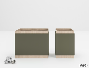 SQUARE - Wooden waste paper bin _ PROF