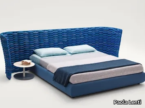 SILENT BEND - Fabric double bed with upholstered headboard _ Paola Lenti