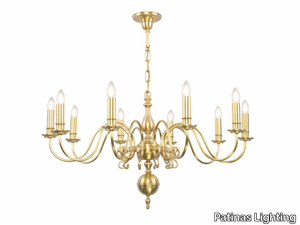 ROTTERDAM 10 ARMED CHANDELIER - Brass chandelier _ Patinas Lighting