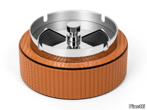 VENTO - Stainless steel and leather ashtray _ Pinetti