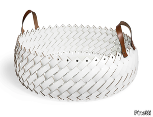 ALMERIA - Regenerated Leather basket with handles _ Pinetti