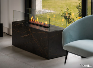 BOX LAURENT - Open bioethanol freestanding Dekton® fireplace _ Planika