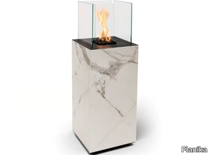 PORTO - Bioethanol outdoor freestanding Dekton® fireplace _ Planika