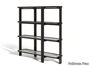 DUO - Wood and glass bookcase _ Poltrona Frau