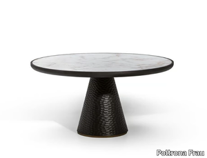 DUO - Wooden and marble coffee table _ Poltrona Frau