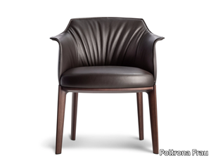 ARCHIBALD - Upholstered leather easy chair with armrests _ Poltrona Frau