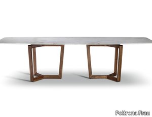 BOLERO RAVEL - Rectangular wooden and marble table _ Poltrona Frau