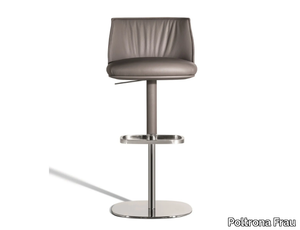 ARCHIBALD - High leather stool height-adjustable with gas lift _ Poltrona Frau