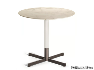 BOB BISTROT - Round Calacatta Oro marble table with 4-star base _ Poltrona Frau