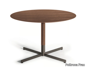 BOB BISTROT - Round walnut high side table _ Poltrona Frau