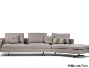 IN THE MOOD - 3 seater curved fabric sofa with removable cover _ Poltrona Frau