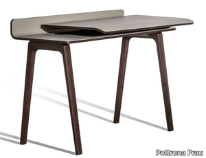 IREN - Secretary desk in solid wood and top covered in leather _ Poltrona Frau