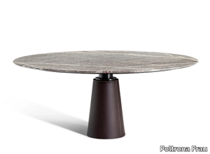 MESA DUE - Round dining table with marble top _ Poltrona Frau