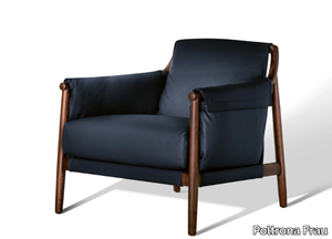 TIMES LOUNGE - Leather armchair with armrests _ Poltrona Frau