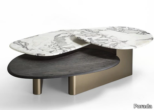 CALLISTO MIX WOOD - Marble and wood coffee table _ Porada