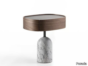 EKERO NIGHT - Marble and wood bedside table _ Porada