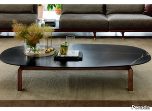 QUAY - Oval marble coffee table for living room _ Porada