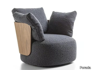 CALIN - Swivel armchair with removable cover _ Porada