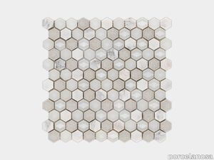 Aura Hexagon Whites 12"X11"