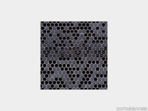 Glaze Mini Hexagon Black 12"X12"