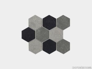World Hexagon Texture Black 12"X10"