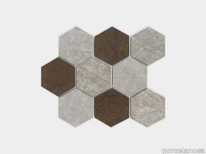 World Hexagon Texture Brown 12"X10"