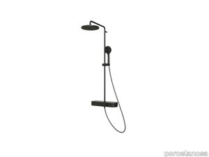 Shower Column Touch Feel Round Black Matt
