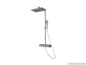 Shower Column Touch Feel Square Silver Chrome