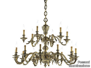 BRAD 1167/12+6 - Antique Brass chandelier _ Possoni Illuminazione