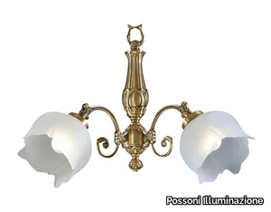 BIANCA 25/A2 - Satin brass wall light with glass _ Possoni Illuminazione