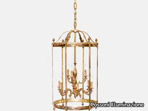 EMILY 451/6+3 - LED brass pendant lamp _ Possoni Illuminazione