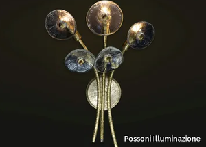 IN BLOOM 1080/A3 - LED brass wall lamp with fixed arm _ Possoni Illuminazione