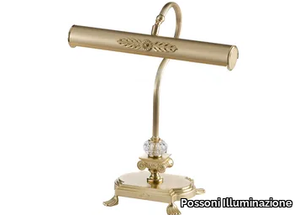 SABRINA 3010/L - Satin gold plated table lamp with crystal _ Possoni Illuminazione