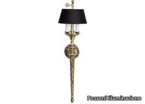 YVETTE 390/A3-P - LED brass wall lamp with fixed arm _ Possoni Illuminazione