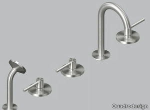 FFQT 21 98 - Deck mounted stainless steel bathtub tap with individual rosettes _ Quadrodesign