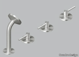 FFQT 21 99 - Deck mounted stainless steel bathtub tap with individual rosettes _ Quadrodesign