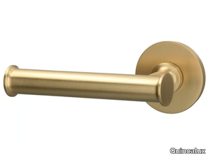 ATHENA - Brass door handle on rose _ Quincalux