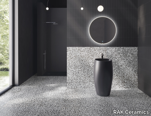 DARK INK - Porcelain stoneware wall/floor tiles terrazzo effect _ RAK Ceramics