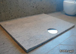 ZAFFIRO - Rectangular natural stone shower tray _ RAMA 1956