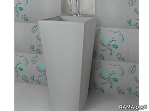 PRISMA - Freestanding square natural stone washbasin _ RAMA 1956