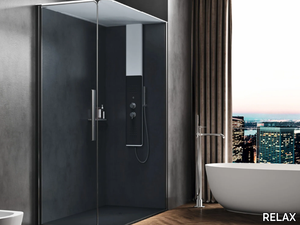 BOBOX PLUS - Crystal shower cabin with hinged door _ RELAX